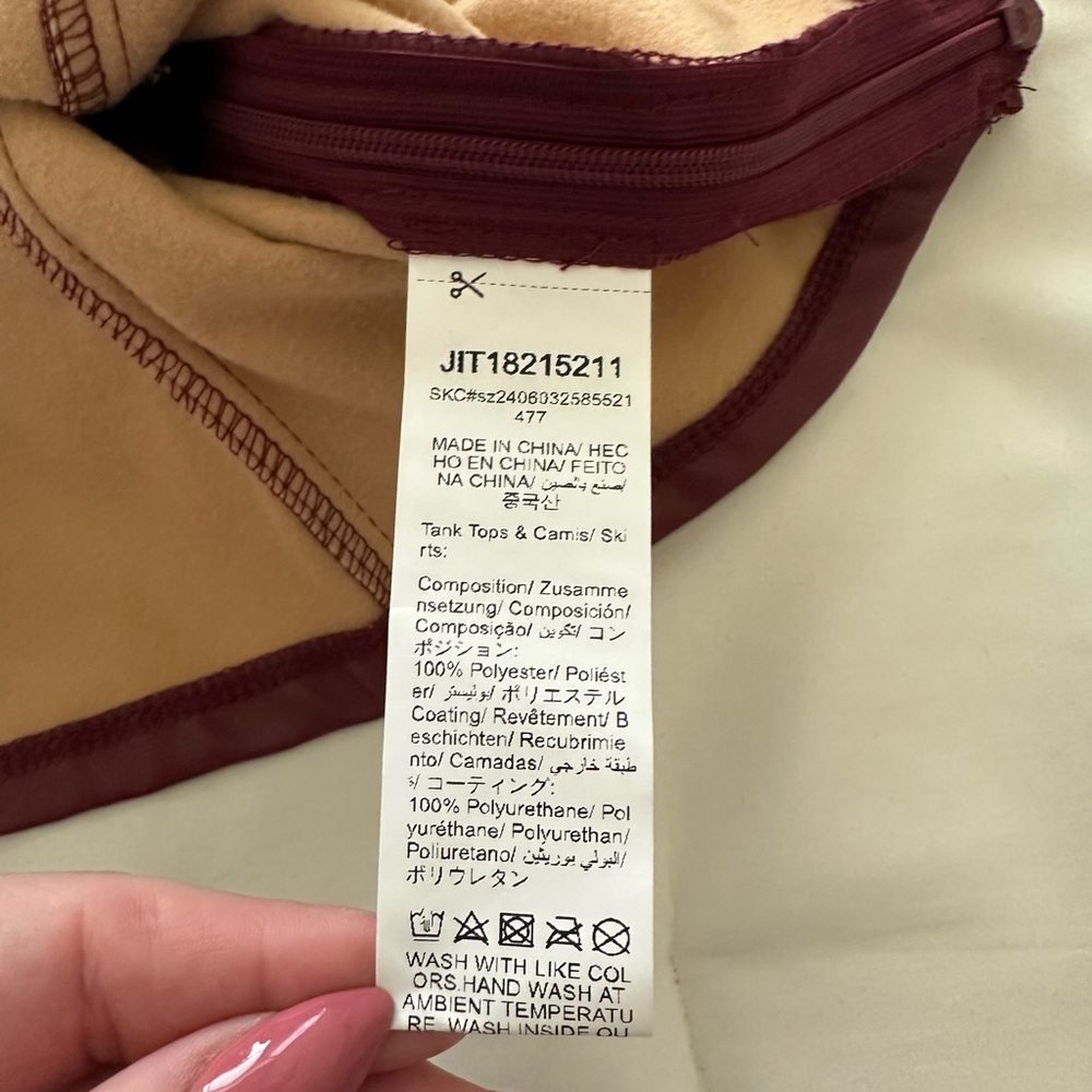 Burgundy Faux Leather Top - Picture 6 of 7